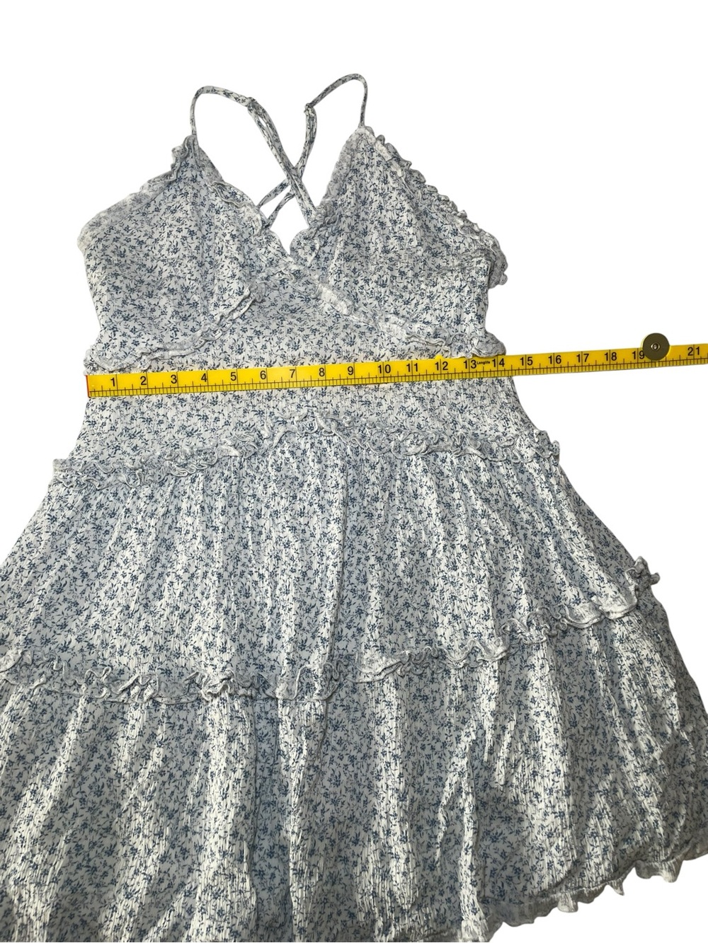 Altar’d State Blue Floral Tiered Mini Dress
Size Medium • Like New • Fully Lined - Picture 7 of 8
